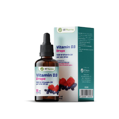  BT Pharma Vitamin D3 drops (400 IU) – 15ml
