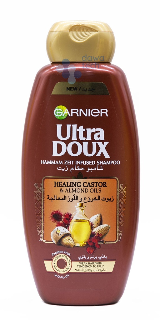 GAR. ULTRA DOUX CASTOR&ALMOND SHAMPOO 400ML