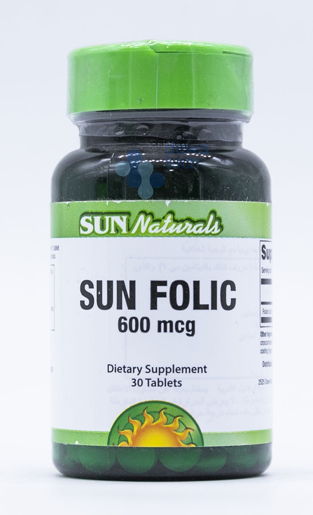 SUN/NATURAL FOLIC 600 MG 30 TAB