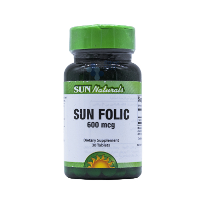 SUN/NATURAL FOLIC 600 MG 30 TAB