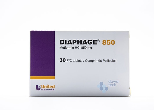 DIAPHAGE 850MG 30 TAB