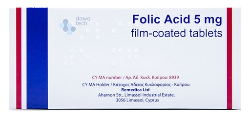 FOLIC ACID (Joriver) (5MG) 100TAB